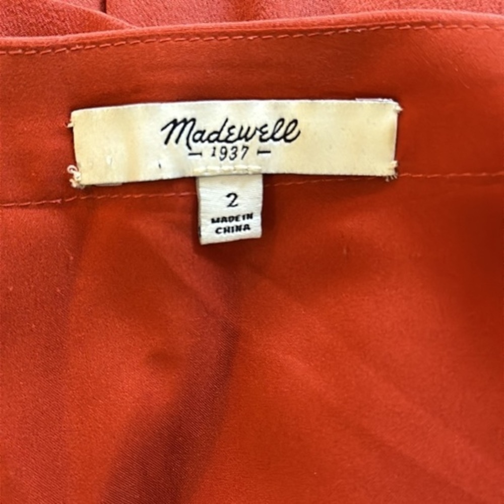 Madewell Camisole Overlay orange Silk Slipdress size 2 - Picture 10 of 16